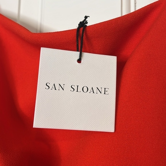 San Sloane Perrey Cut out Midi Dress in Vibrant Orange NWT - Picture 7 of 8